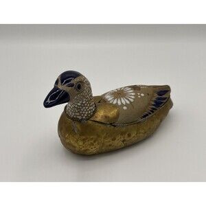Vintage Sergio Bustamante SIGNED Brass Ceramic Duck Sculpture Mexican Folk Art
